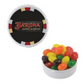 Large White Snap Top Round Tin Filled w/ Jelly Bean